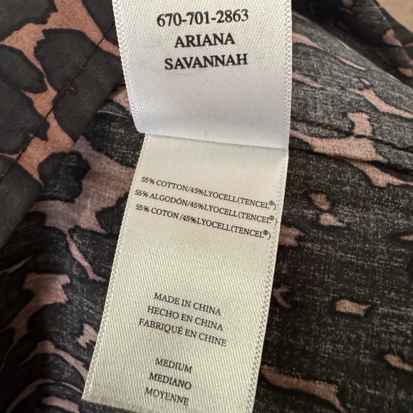 Rails Ariana Savannah Leopard Ruffle High Neck Print Long Sleeve Cotton Blouse - Picture 10 of 10